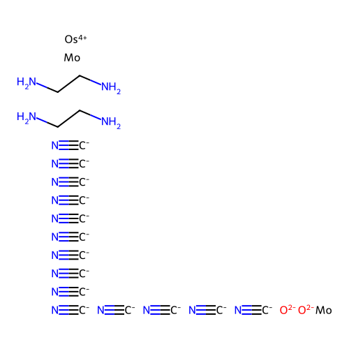 Bis(ethane-1,2-diamine);molybdenum;osmium(4+);bis(oxygen(2-));tetradecacyanide structure