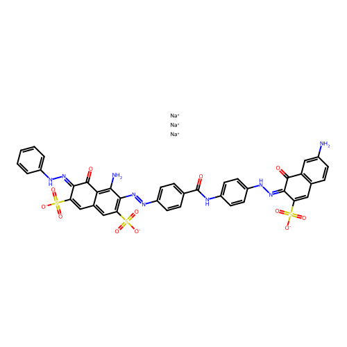 C39H29N9O12S3.xNa structure