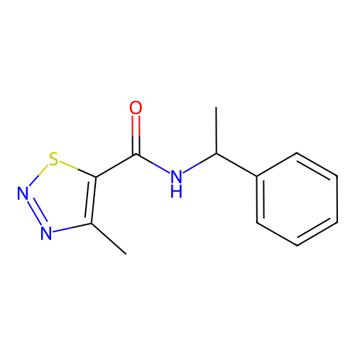 4-methyl-N-(1-phenylethyl)-1,2,3-thiadiazole-5-carboxamide structure