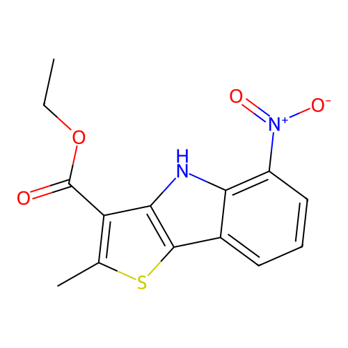 ethyl 5-nitro-2-methyl-4H-thieno[3,2-b]indole-3-carboxylate structure