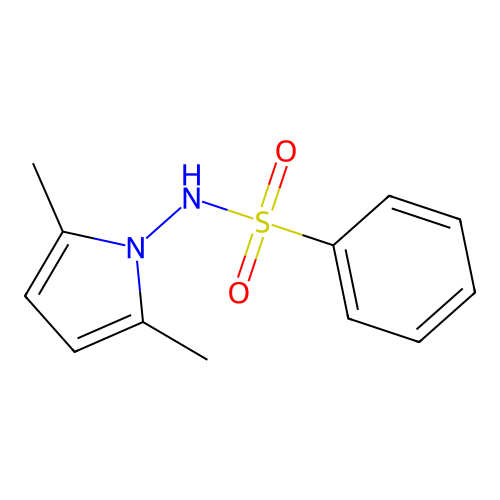 N-(2,5-dimethyl-1H-pyrrol-1-yl)benzenesulfonamide structure