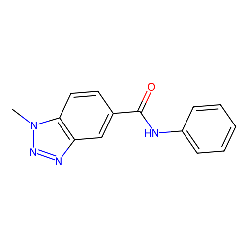 1-methyl-N-phenyl-1H-benzotriazole-5-carboxamide structure