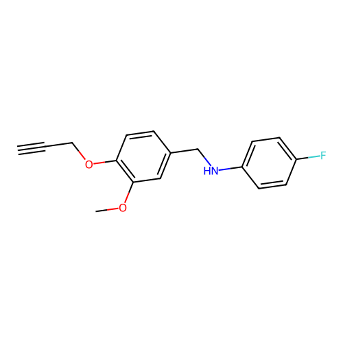 4-fluoro-N-[3-methoxy-4-(2-propynyloxy)benzyl]aniline structure