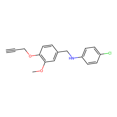 4-chloro-N-[3-methoxy-4-(2-propynyloxy)benzyl]aniline structure