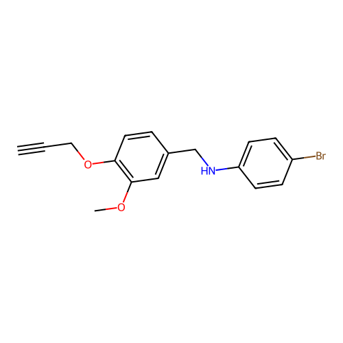 4-bromo-N-[3-methoxy-4-(2-propynyloxy)benzyl]aniline structure