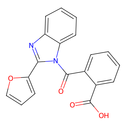 2-[(2-(2-Furyl)benzimidazolyl)carbonyl]benzoic acid structure