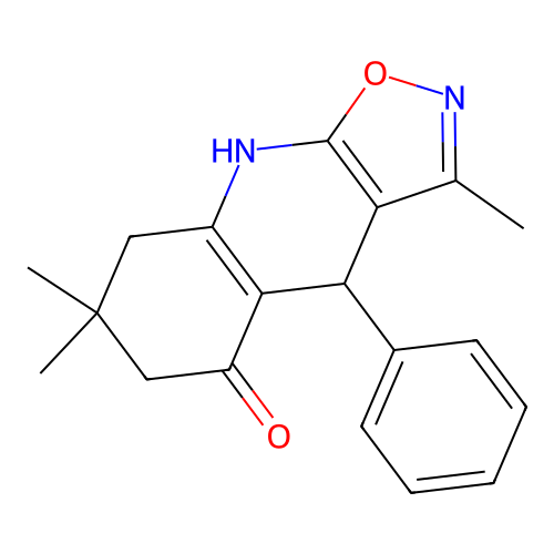 3,7,7-Trimethyl-4-phenyl-4,6,7,8-tetrahydro[1,2]oxazolo[5,4-b]quinolin-5-ol structure