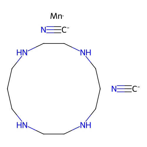 Manganese;1,4,8,11-tetrazacyclotetradecane;dicyanide structure