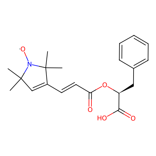 O-3-(2,2,5,5-tetramethylpyrrolinyl-1-oxyl)propen-2-oyl-beta-phenyllactate structure