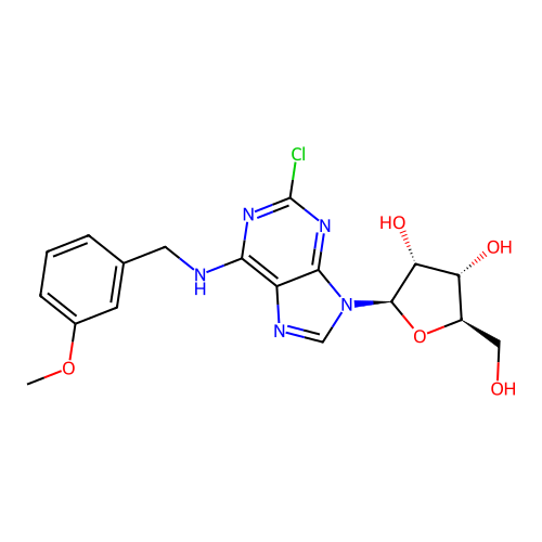 2'-Chloro-N6-(3-methoxy)benzyladenosine structure