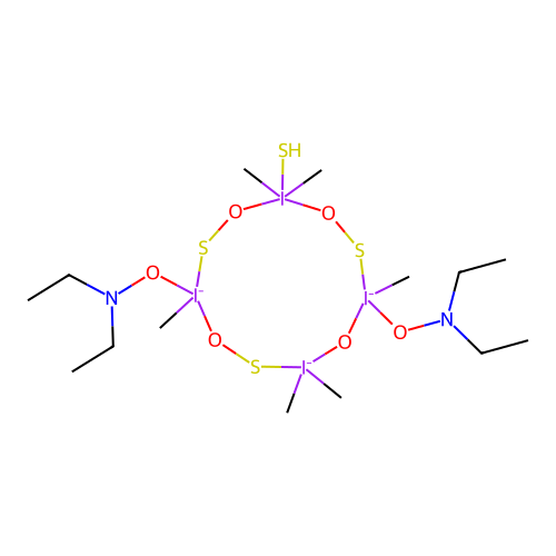 1,5-Bis(diethylaminoxy)-1,3,3,5,7,7-hexamethylcyclotetrasiloxane structure