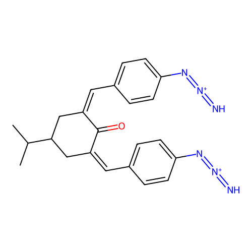 Cyclohexanone, 2,6-bis((4-azidophenyl)methylene)-4-(1-methylethyl)- structure