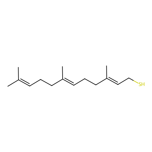 (2E,6E)-3,7,11-trimethyldodeca-2,6,10-triene-1-thiol structure