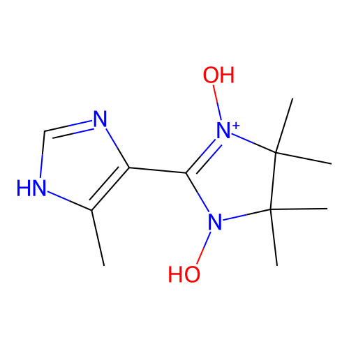 1,3-dihydroxy-4,4,5,5-tetramethyl-2-(5-methyl-1H-imidazol-4-yl)imidazol-1-ium structure