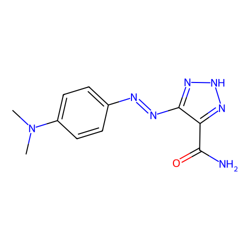 5-[[4-(dimethylamino)phenyl]diazenyl]-2H-triazole-4-carboxamide structure