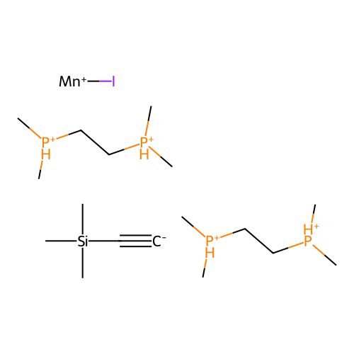 IUPAC: 2-dimethylphosphaniumylethyl-dimethyl-phosphanium; Ethynyl-trimethyl-silane; Iodomanganese structure