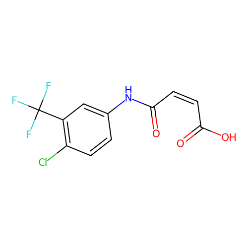 (Z)-4-[4-chloro-3-(trifluoromethyl)anilino]-4-oxobut-2-enoic acid structure