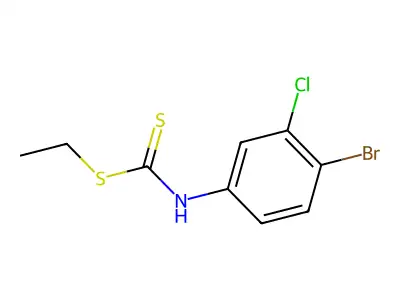 Carbanilic acid, 4-bromo-3-chlorodithio-, ethyl ester structure