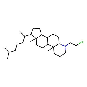 6-(2-chloroethyl)-9a,11a-dimethyl-1-(6-methylheptan-2-yl)-1,2,3,3a,3b,4,5,5a,7,8,9,9b,10,11-tetradecahydroindeno[5,4-f]quinoline structure