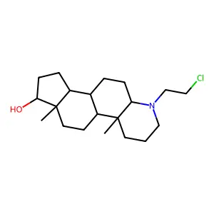 6-(2-chloroethyl)-9a,11a-dimethyl-1,2,3,3a,3b,4,5,5a,7,8,9,9b,10,11-tetradecahydroindeno[5,4-f]quinolin-1-ol structure