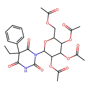 1-(2,3,4,6-Tetraacetyl-beta-D-glucopyranosyl)phenobarbital structure