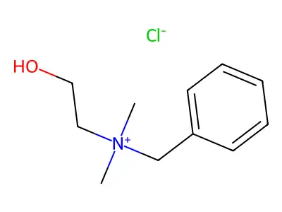 Benzyl(2-hydroxyethyl)dimethylammonium chloride structure