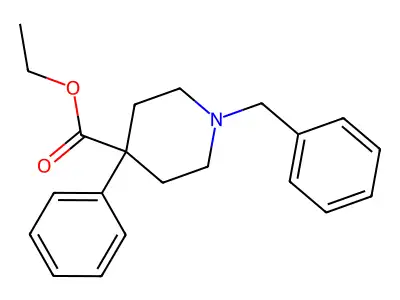 Ethyl 4-phenyl-1-(phenylmethyl)-4-piperidinecarboxylate structure