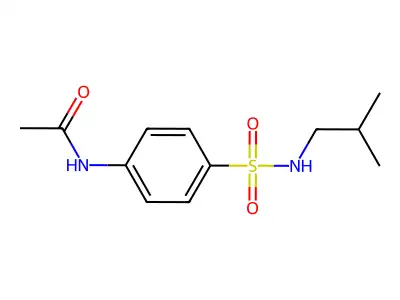 N-{4-[(isobutylamino)sulfonyl]phenyl}acetamide structure