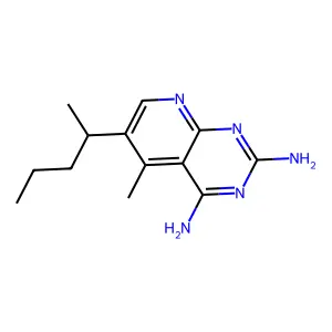 Pyrido(2,3-d)pyrimidine-2,4-diamine, 5-methyl-6-sec-pentyl- structure