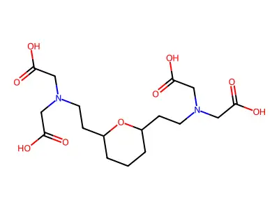 2,6-Bis(aminoethyl)tetrahydropyran-N,N,N',N'-tetraacetic acid structure