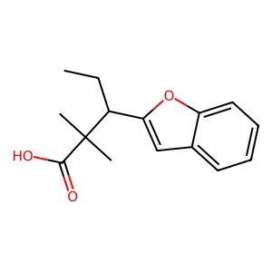 3-(2-Benzofuranyl)-2,2-dimethyl-3-ethylpropionic acid structure