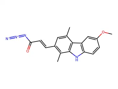 3-(6-methoxy-1,4-dimethyl-9H-carbazol-2-yl)prop-2-enoyl azide structure