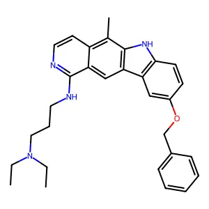 1,3-Propanediamine, N,N-diethyl-N'-(5-methyl-9-(phenylmethoxy)-6H-pyrido(4,3-b)carbazol-1-yl)- structure
