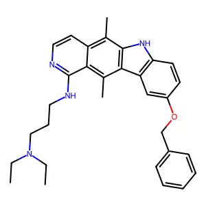 1,3-Propanediamine, N'-(5,11-dimethyl-9-(phenylmethoxy)-6H-pyrido(4,3-b)carbazol-1-yl)-N,N-diethyl- structure