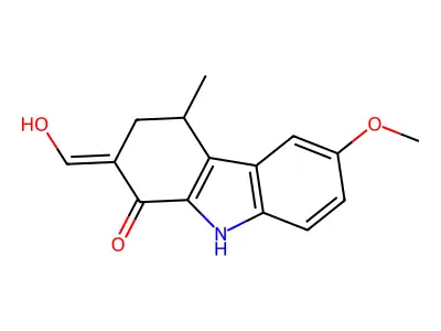 2-(Hydroxymethylidene)-6-methoxy-4-methyl-2,3,4,9-tetrahydro-1H-carbazol-1-one structure