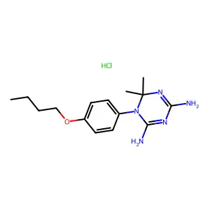 1,3,5-Triazine-2,4-diamine, 1-(4-butoxyphenyl)-1,6-dihydro-6,6-dimethyl-, hydrochloride structure