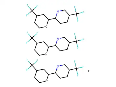 Iridium; 5-(trifluoromethyl)-2-[3-(trifluoromethyl)cyclohexyl]-3,4,5,6-tetrahydro-2H-pyridine structure