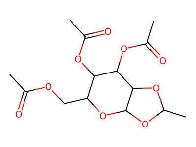 3,4,6-Tri-O-acetyl-1,2-O-ethylidenehexopyranose structure
