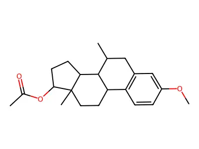 (3-methoxy-7,13-dimethyl-6,7,8,9,11,12,14,15,16,17-decahydrocyclopenta[a]phenanthren-17-yl) acetate structure
