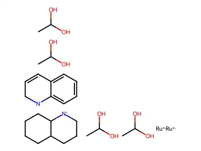 3,4,4a,5,6,7,8,8a-octahydro-2H-quinoline; Ethane-1,1-diol; 2H-quinoline; Ruthenium(+1) Cation structure