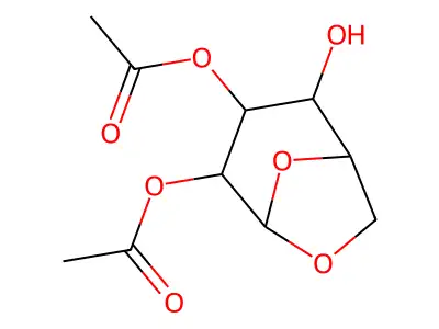 (4-Acetyloxy-2-hydroxy-6,8-dioxabicyclo[3.2.1]octan-3-yl) acetate structure