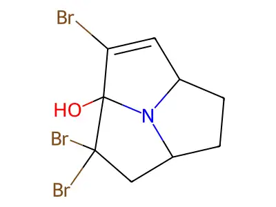 2,2,3-Tribromo-1,2,4a,5,6,6a-hexahydro-2aH-pyrrolo[2,1,5-cd]pyrrolizin-2a-ol structure