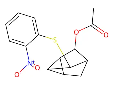 5-[(2-Nitrophenyl)sulfanyl]tricyclo[2.2.1.0~2,6~]heptan-3-yl acetate structure