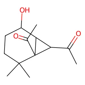 1,1'-(5-Hydroxy-2,2-dimethylbicyclo[4.1.0]heptane-1,7-diyl)di(ethan-1-one) structure