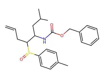 benzyl N-[2-methyl-5-(4-methylphenyl)sulfinyloct-7-en-4-yl]carbamate structure