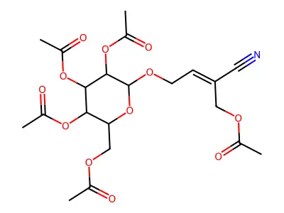 [3,4,5-Triacetyloxy-6-(4-acetyloxy-3-cyanobut-2-enoxy)oxan-2-yl]methyl acetate structure