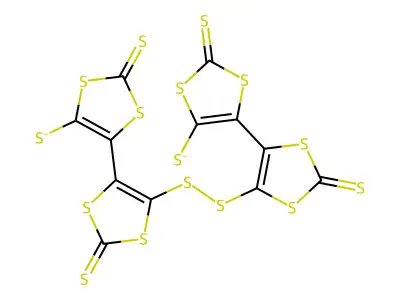 2-sulfanylidene-5-[2-sulfanylidene-5-[[2-sulfanylidene-5-(2-sulfanylidene-5-sulfido-1,3-dithiol-4-yl)-1,3-dithiol-4-yl]disulfanyl]-1,3-dithiol-4-yl]-1,3-dithiole-4-thiolate structure