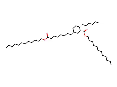 Cyclohexaneoctanoic acid, ((dodecyloxy)carbonyl)-4-hexyl-, dodecyl ester structure