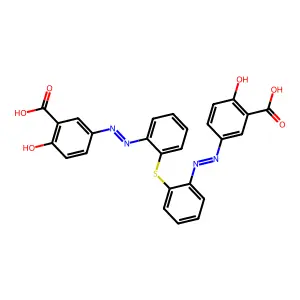 3,3'-(Thiobis(2,1-phenylene-2,1-diazenediyl))bis(6-hydroxybenzoic acid) structure