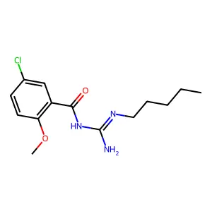 N-(5-chloro-2-methoxybenzoyl)-N'-pentylguanidine structure
